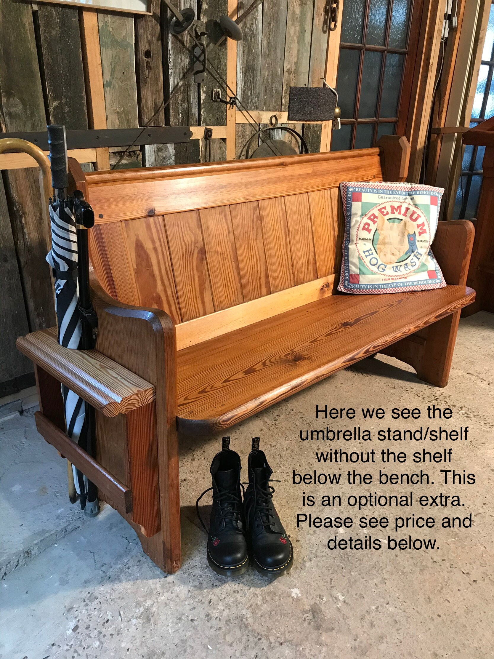 Church Pew/Bench with optional storage extras. Antique. Pitch | Etsy