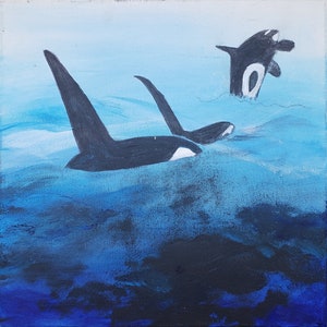 8 x 10 Killer Whale Print, Killer Whale Art, Orca Art, Wildlife art, Ocean Art, Ocean Print, Sea Art