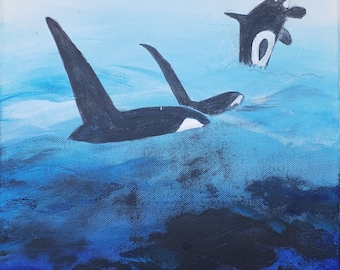 8 x 10 Killer Whale Print, Killer Whale Art, Orca Art, Wildlife art, Ocean Art, Ocean Print, Sea Art
