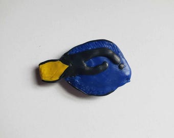 2.5" Blue Hippo Tang Magnet, Polymer Clay fish refrigerator magnet, saltwater fish, Marine, Aquarium, Cute little fishy, cute Dory fish