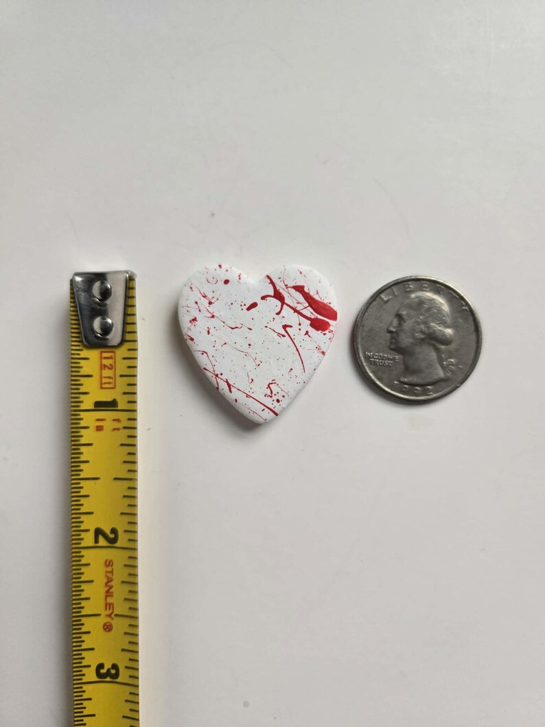 Blood Spatter Valentine's day Heart magnets, bloody hearts, Romantic Spooky Gift Idea, Anniversary gift idea, Halloween Fridge Magnet image 7