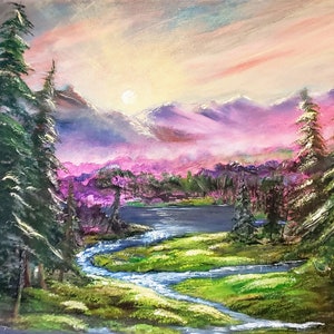 8 x 10 Sunrise Mountain Print, bunter Sonnenuntergang, Wandbehang, Kunst, Malerei, Landschaftskunst, Berge, Sonnenaufgang Kunst, Muttertagsgeschenk
