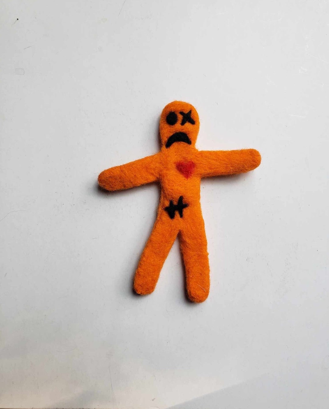 Orange Needle Felted Voodoo Doll Halloween Decoration Cute Etsy