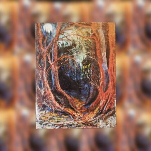 Spettrale Haunted Woods Sticker, Haunted House Sticker, adesivo artistico di Halloween, adesivo foresta raccapricciante, Gift Basket Stuffer, regalo Witchy