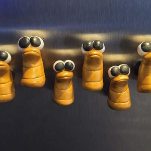 Marcus VR head magnet, Polymer clay gamer magnet, Robert help, Nerdy Gift, Worm, Rigatoni Pasta, Sardine