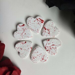 Blood Spatter Valentine's day Heart magnets, bloody hearts, Romantic Spooky Gift Idea, Anniversary gift idea, Halloween Fridge Magnet image 10