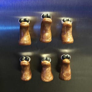 Marcus VR head magnet, Polymer clay gamer magnet, Robert help, Nerdy Gift, Worm, Rigatoni Pasta, Sardine