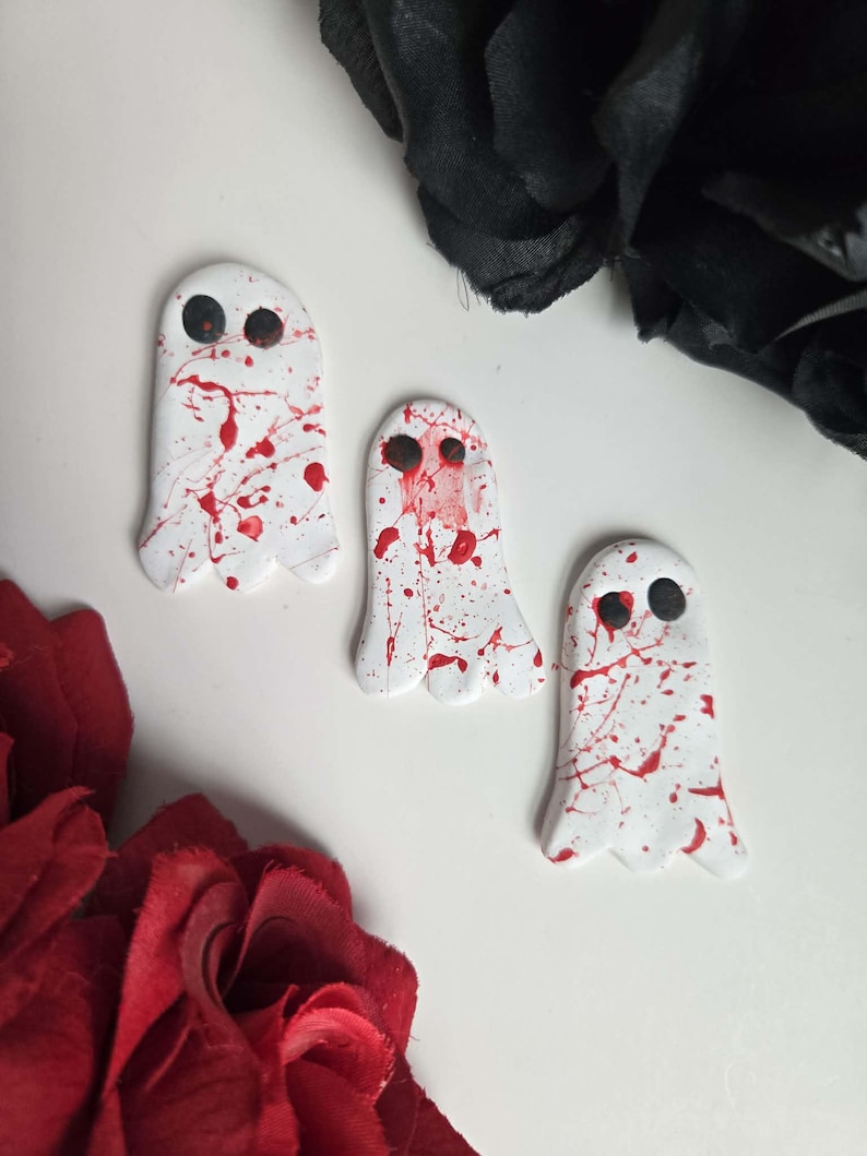 Blood Spatter Ghost Magnets, Cute Spooky Gift Idea, Halloween Fridge ...