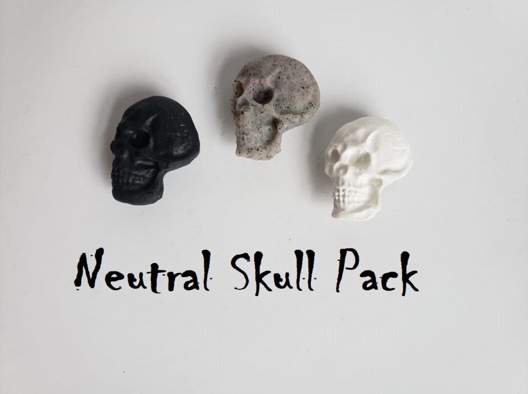 Neutral Colored Skull Magnet Pack, Polymer Clay Skull Magnets, Spooky ...
