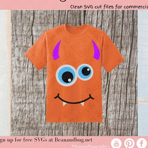 Silly Monster Face SVG - Halloween Shirt - Monster Kostüm - Herbst Clipart Shirt - Tasse - Schnittdatei für Cricut - Herbst Design - Holzschild