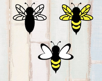 Bees Bundle SVG -Summer SVG - Silueta de abejas - Imágenes prediseñadas de abejas en capas - png de primavera - dxf - eps