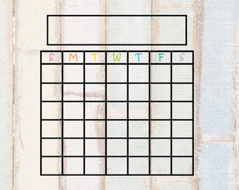 Calendario de aula SVG - Regreso a la escuela - Deor de aula - Plantilla imprimible de calendario PNG - Imprimir y luego cortar - Clipart del calendario de guardería