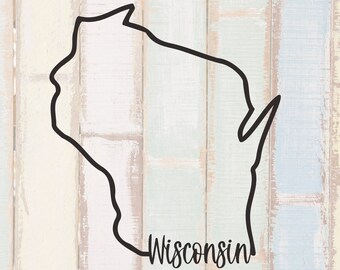 Wisconsin SVG - Arte de estado- signo de madera svg - WI svg - Contorno de Wisconsin - Decoración del hogar - Arte de pared svg -dxf - eps