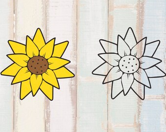 Girasol SVG -Verano SVG - silueta de girasol - Arte del clip de flores - Flor png