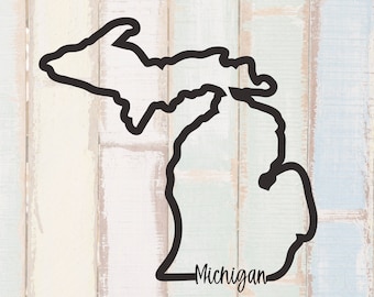 Michigan SVG - Arte de estado- signo de madera svg - MI svg - Contorno de Michigan - Decoración del hogar - Arte de pared svg -dxf - eps
