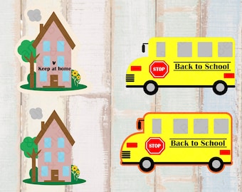 Pegatinas de carpeta para llevar a casa SVG - Pegatina de imágenes prediseñadas de autobús - Regreso a la escuela - Pegatinas para profesores - Pegatinas para estudiantes - Imprimir y luego cortar