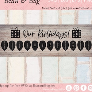 Nossa placa de aniversário SVG - Placa de aniversário escolar SVG - Decorações de sala de aula - Design de volta às aulas - Placa de madeira - clipart de presente de balão