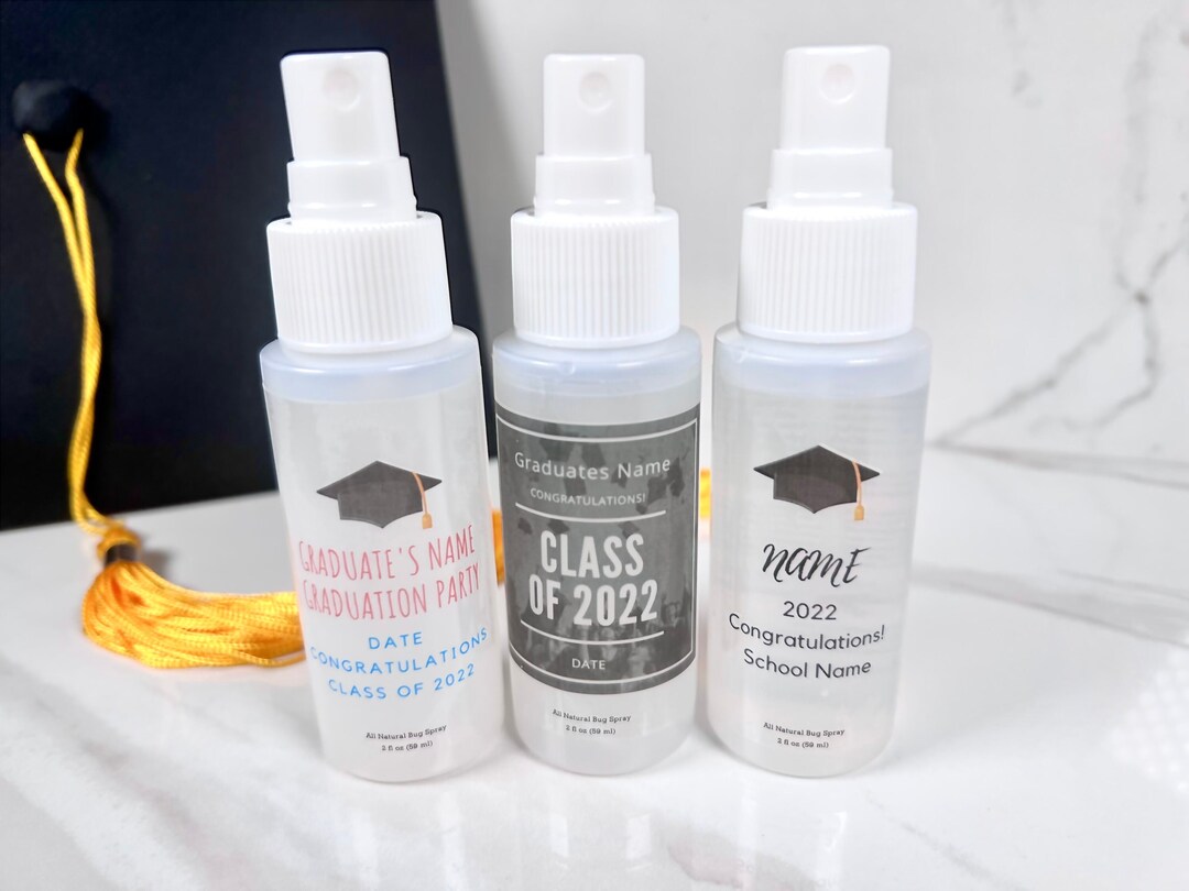 Bulk Graduation Party Favors All Natural Bug Spray Bottle Favors