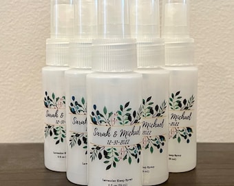 Bulk Bridal Shower Sleep Spray Favors | Bottles Arrive Filled with Relaxing Lavender Spray & Label Applied | Bridal Shower Welcome Bag Gift