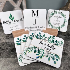 Bulk Wedding Custom Coasters | Cute Wedding Favors | Wedding Guest Favor | Wedding Thank You Gift | Personalized Drink Coasters | Favors