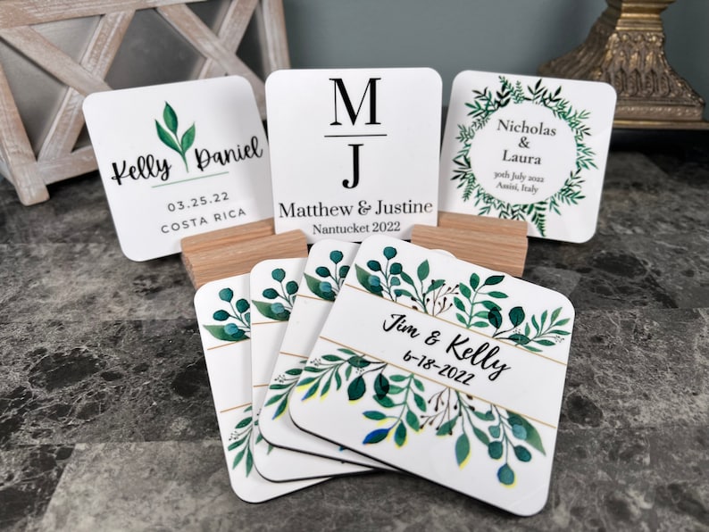 Personalized Wedding Coaster Favor Bulk Wedding Gift Wholesale Wedding Gift Boho Wedding Gift Outdoor Wedding Gift Bridal Shower Coaster Gift Birthday Coaster Party Favor Gift