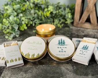 Bulk Wedding Candle Favors | Outdoor Wedding | Beach Wedding | Rustic Wedding | Lavender Candles | Custom Wedding Favors | Wedding Match Set