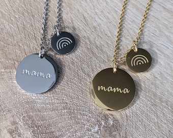 Collar colgante de mamá arco iris, regalo de bebé arco iris, joyería de bebé arco iris, collar de bebé arco iris, regalos de aborto espontáneo, regalo de baby shower