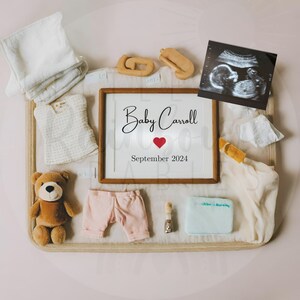 Annonce numérique de grossesse, annonce de bébé sur les réseaux sociaux - Personnalisable - Facebook - Instagram - Gender Neutral - Blue Pink Boy Girl