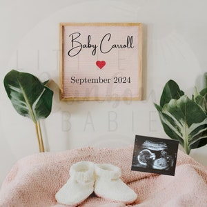 Annonce numérique de grossesse, annonce de bébé sur les réseaux sociaux - Personnalisable - Facebook - Instagram - Gender Neutral - Blue Pink Boy Girl