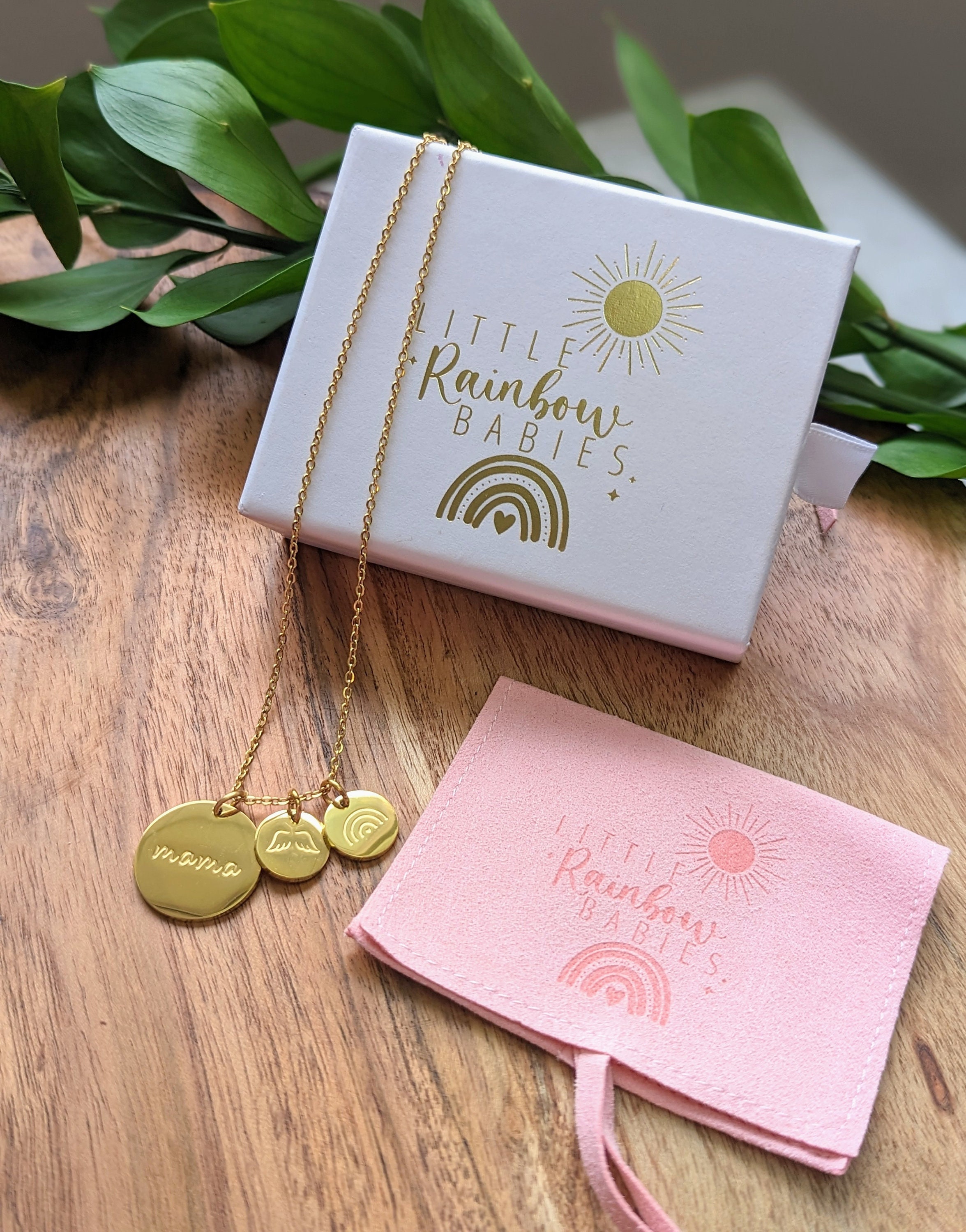 Rainbow Mama Wings Pendant Necklace, Rainbow Baby Gift, Rainbow Baby