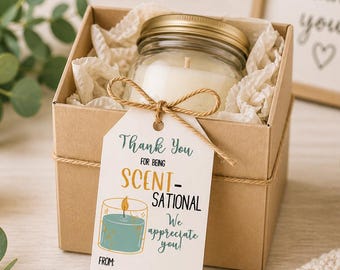 Thanks for being Scentsational, Teacher Appreciation Gift Tag Editable Canva, Candle Lotion Tag Printable