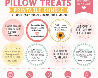 LDS Girls Camp Pillow Treats Printable | Night Tuck Treats Young Women | YW Camp Handout Editable Canva