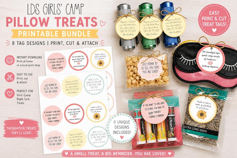 Oreiller de camp pour filles LDS à imprimer | Night Tuck pour les jeunes femmes | Toile modifiable pour le camp YW image 3