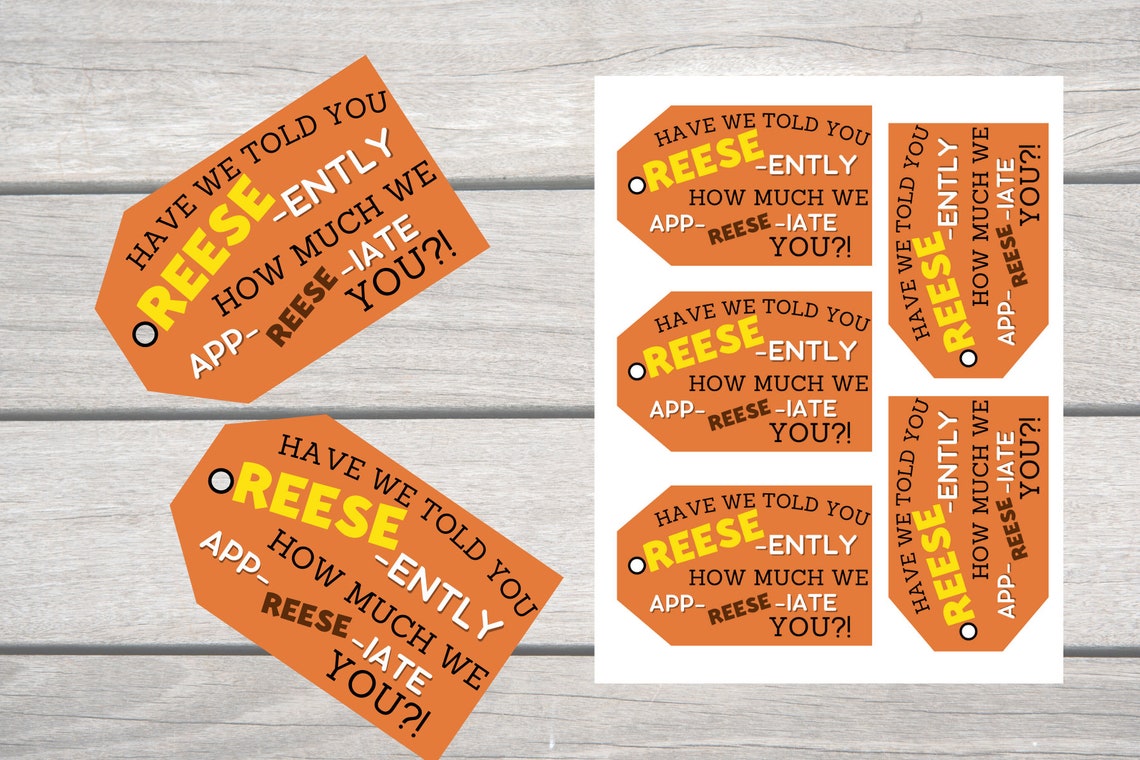 Reeses Peanut Butter Cup Teacher Appreciation Thank You - Etsy