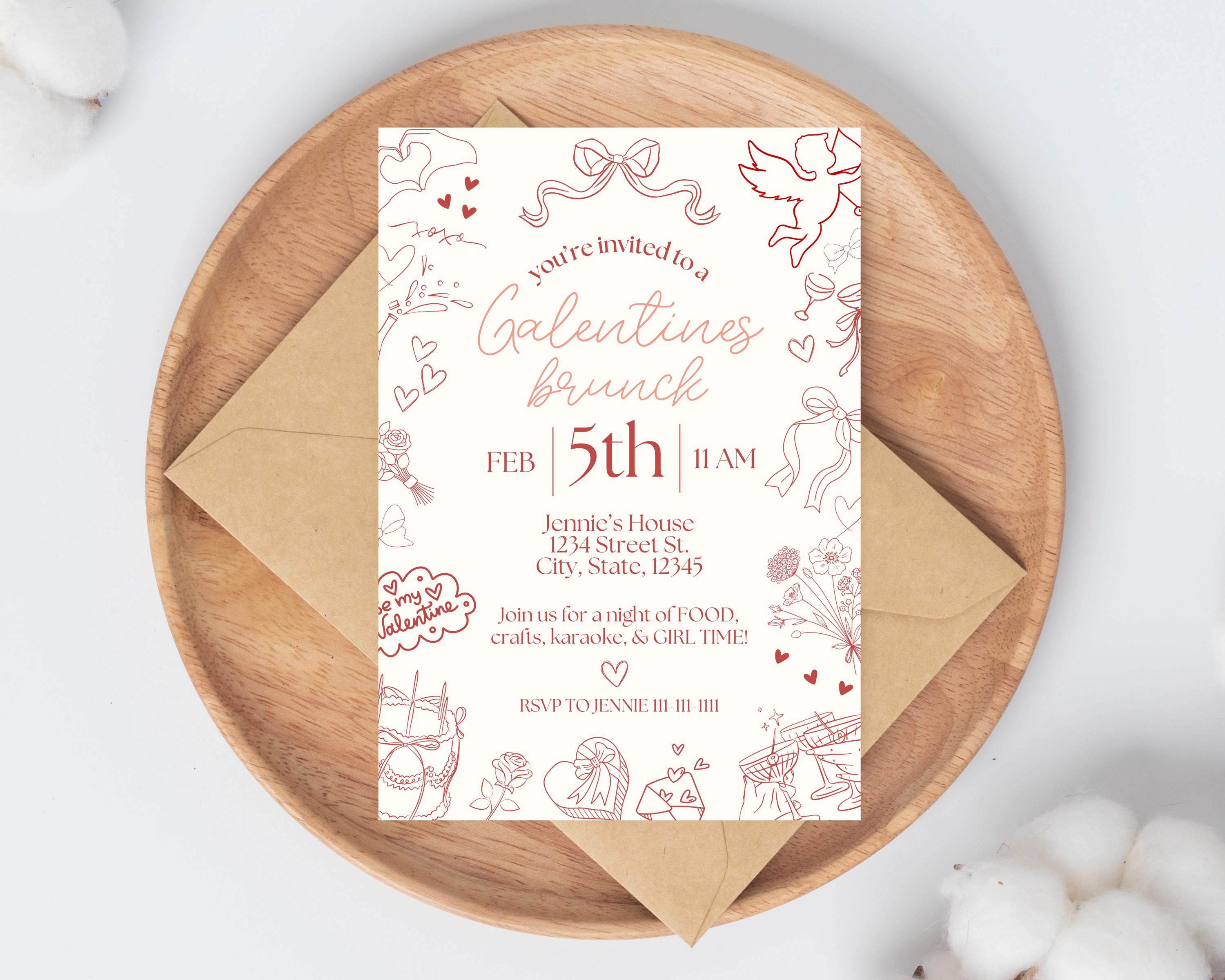 Galentines Party Invitation, Editable Valentines Invitation, Girls Gift Exchange Valentines Party Template, Fun Girls Night Activities