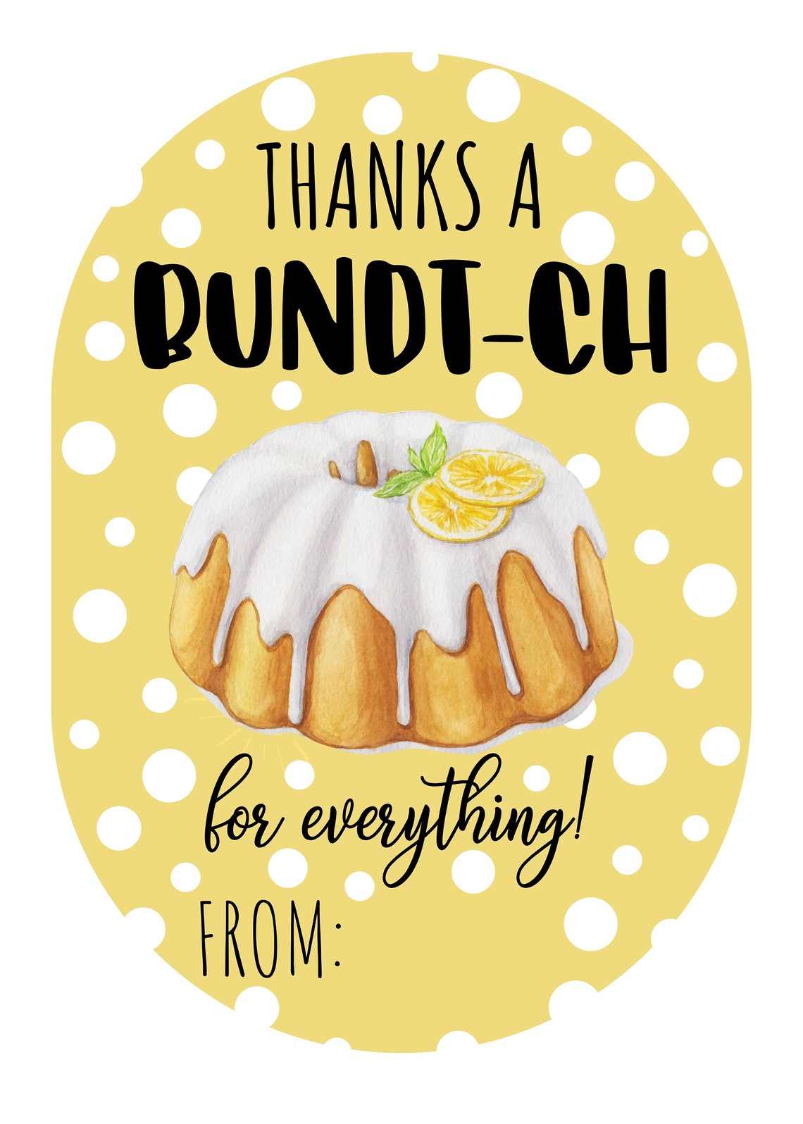 Thanks a Bundt-ch Thank You Tags PRINTABLE TAGS teacher - Etsy