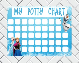 Potty Training Chart - Printable Frozen Sticker Chart, Toddler Reward Chart, Printable Potty Training Chart