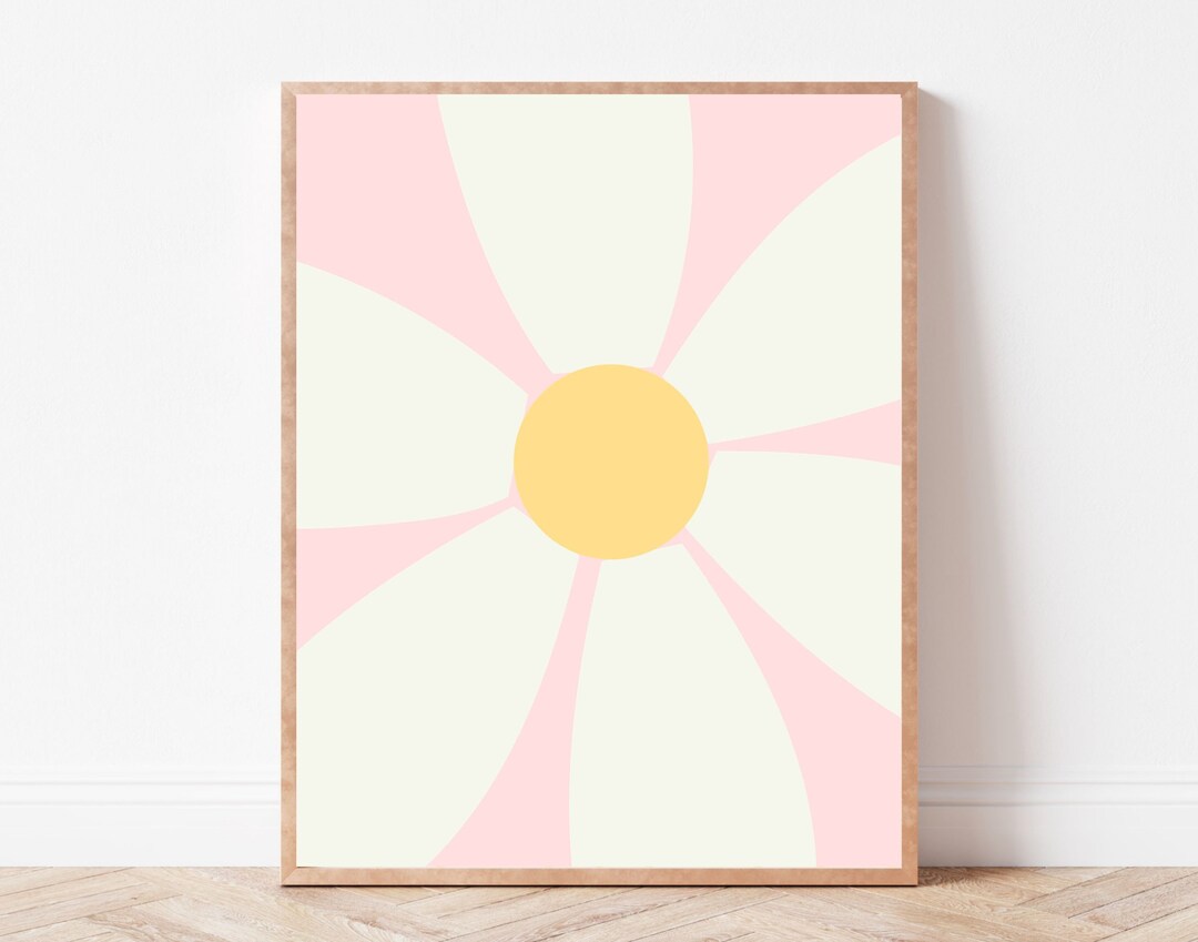 Daisy Nursery Wall Prints, Nursery Decor, Boho Nursery Prints, Set of ...