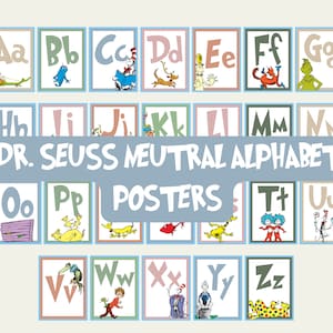 Dr Seuss Alphabet Posters | Learn your ABC&#39;s | Alphabet Learning Signs | Classroom Posters | Cat in the Hat Posters