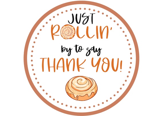 Cinnamon Roll Gift Tag Punny Thank You Card Thank You - Etsy
