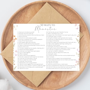 50 Ways to Minister, Relief Society Bookmark - Ministering Bookmark - Easy Gift for sisters -  Relief Society Presidency