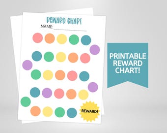 Kids Reward Chart, Toddler Reward Chart, Potty Training Printable, Kids Routine Tracker, Rainbow Poster, DIGITAL DOWNLOAD