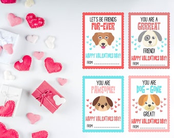 Valentijnsdagkaarten voor honden, Valentijnsdagkaarten voor kinderen in de klas, Valentijnsdagcadeaukaartjes, You are PAWsome, You are DOGONE Great