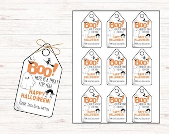 Halloween Favor Tags, Trick Or Treat Labels, Printable Treat Bag Labels, Halloween Party Favors & Gifts