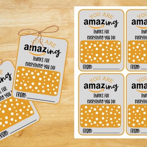 印刷可能なタグ 先生への感謝 - Amazon、ありがとう Amazon ギフトカード、ありがとうタグ、あなたは素晴らしいタグ デジタルダウンロード