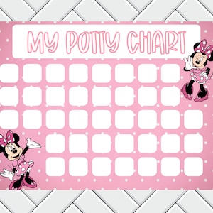 Töpfchen-Trainingstabelle - Aufklebertabelle - Belohnungstabelle für Kinder - Minnie-Maus PNG - Minnie-Maus-Svg
