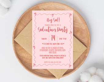 Galentines Party Invitation, Girls Gift Exchange Holiday Invite, Valentines Party, Galentines template, Girls night activities