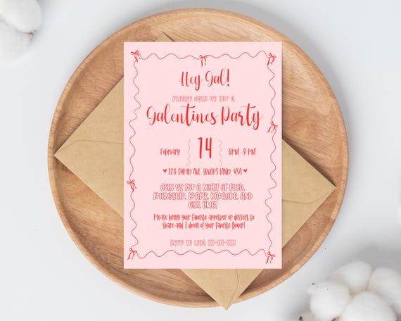 Galentines Party Invitation, Girls Gift Exchange Holiday Invite, Valentines Party, Galentines template, Girls night activities