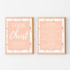 LDS 2025 Youth Theme - Young Women Theme - Prints and Bookmarks - Look Unto Christ - LDS Young Women Gift - LDS Girls Camp - Printable