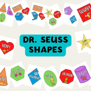 Dr Seuss Shape Posters | Learn your Shapes | Shaoe Learning Signs | Classroom Posters | Cat in the Hat Posters